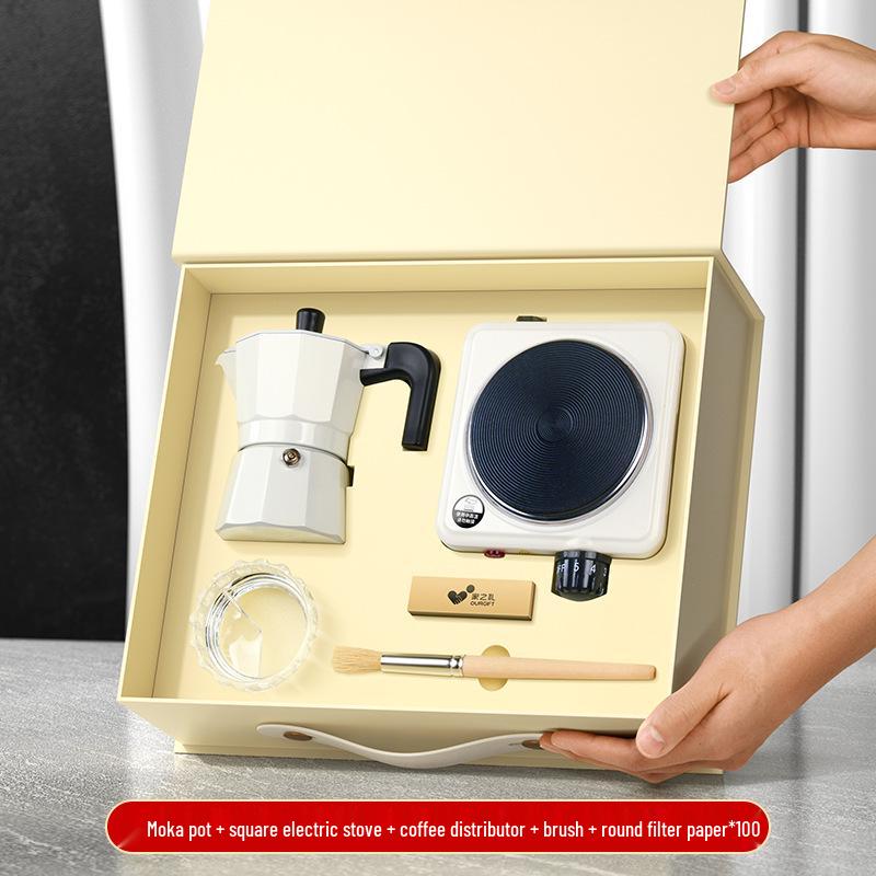 Custom Logo Moka Pot Coffee Maker Set: Premium Corporate Gift for Clients