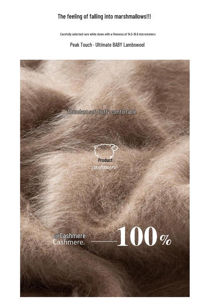 Kang Sai Ni Women's 100% Cashmere Long Brushed Sweater, Old Money Style Knitwear