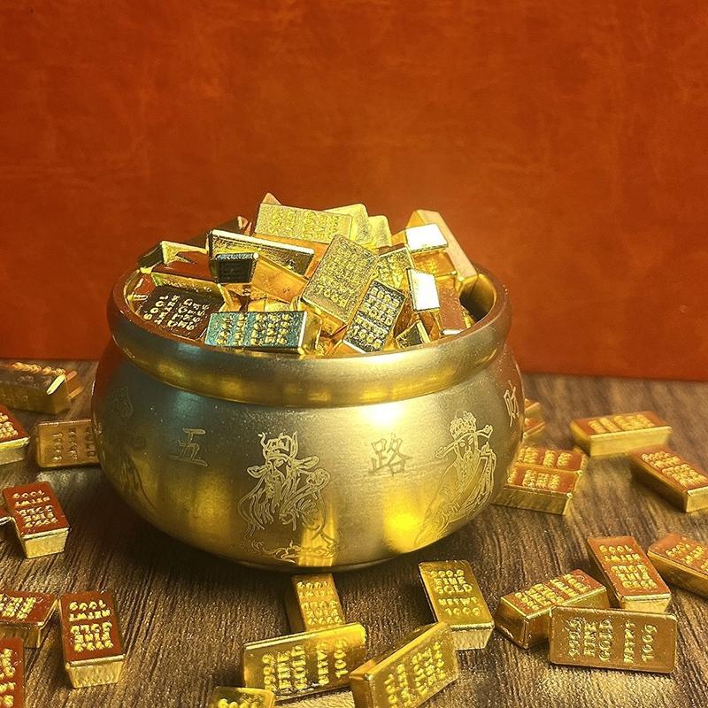 1Pc Simulated Gold Bar And Gold Ingot Ornament Mini Doll House Decoration Toys Miniature Model Diy Accessories