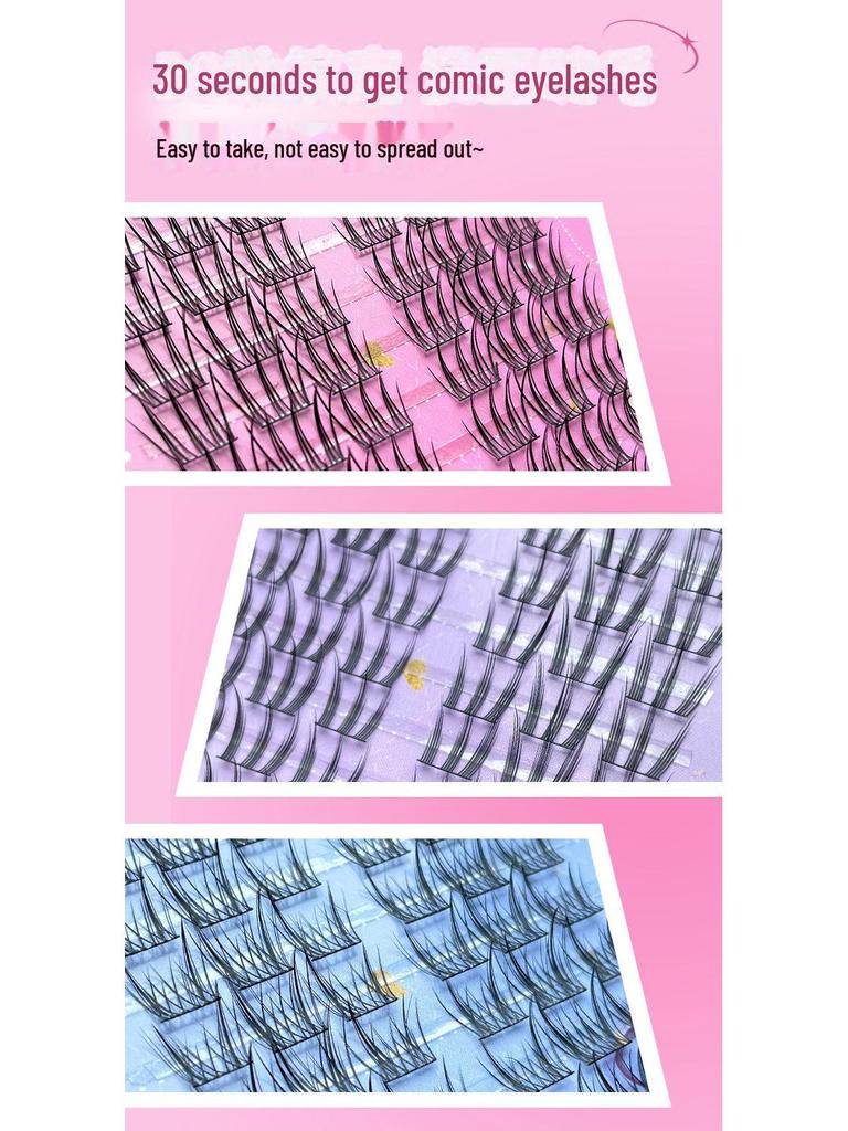 Lishu Idol Series 3: Girls Natural Look False Eyelashes - Self-Adhesive, Clustered Segments