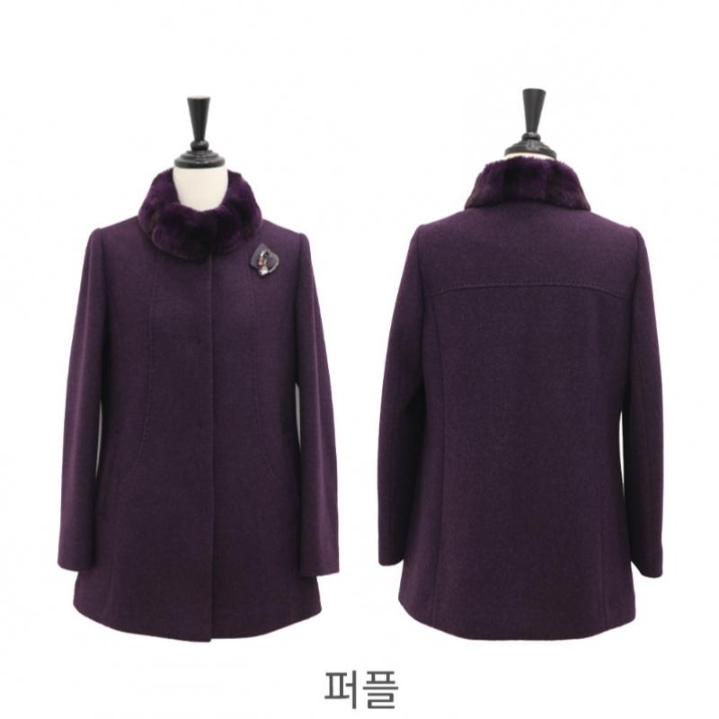 Shiz Madam Brooch Rex Collar Alpaca Coat For Mom In 50s   Model J31746