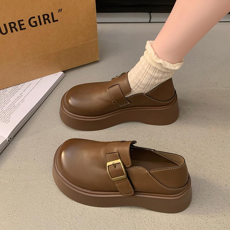 Lightweight New Single Shoes with Soft Soles, Spring One-pedal Leather Loafers, Women's Feet Are Not Tired, British Style Small Leather Shoes 2025