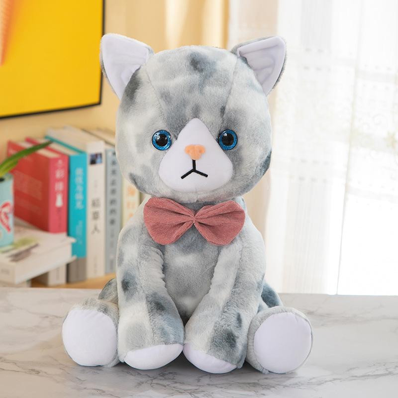 

Stuffed Cute Cat Plush Toy For Claw Machines And Gifts Soft And Huggable 30cm сірий колір