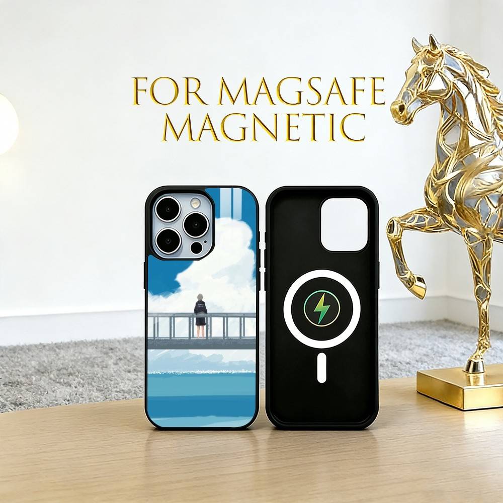 Alone by the Sea Phone Case For iPhone17,16,15,14,13,12,11 Plus,Pro Magnetic with Magsafe Wireless Charging