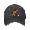 Stylized Wild Horse Foal Duo Washed Baseball Cap Outdoor For Womens Unisex FeUnisex Dad Hat