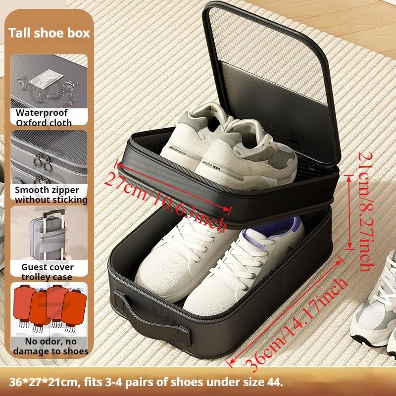 Travel Shoe Organizer Bag Portable 3 Layers Storage Pouch Luggage Accessory for Outdoor Trips Dustproof Space-Saving Shoe Bag