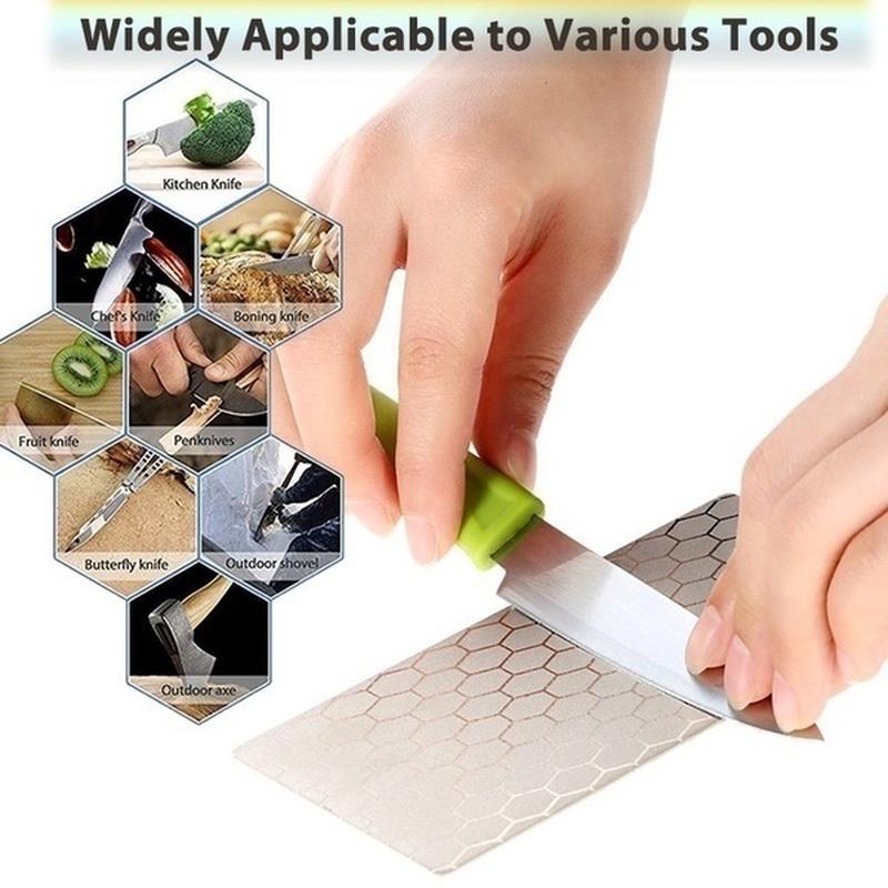 Kitchen Diamond Ultra-thin Knife Sharpening Stone Knife Sharpener Honeycomb Surface Whetstone Grindstone Cutter Tool (400# 1000# 600#)