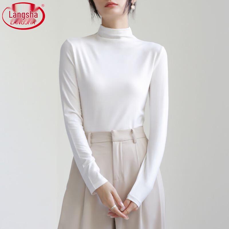 Langsha Women's Modal Mock Neck Long Sleeve Slimming Base Layer Top