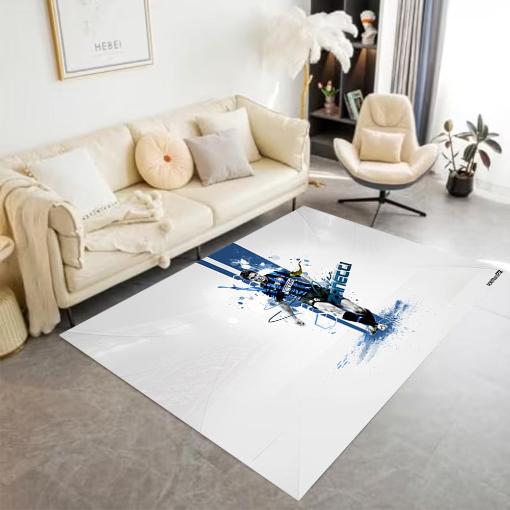 Soccer Player Blue Kit Floor Rug Office Rug Perfect for Balcony Entryway Decorate room Foyer Antislip Carpet Anime Office Decor