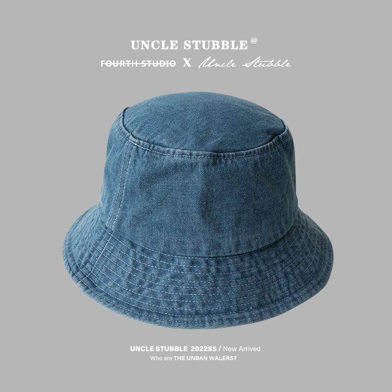 Women's Face-Slimming Denim Sun Hat: Trendy Japanese Fisherman Bucket Style with Sun Protection