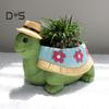 Turtle Plant Pot Decoration High Durability Waterproof Cartoon Cute Turtle Animal Succulents Holder Resin Flower Pot