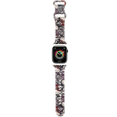 Hello Kitty Hkawmsdgpte Strap Apple Watch 38/40/41Mm Beige/Beżowy Pasek Silikonowy Tags Graffiti