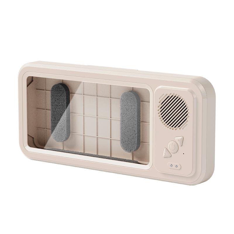 Shower Phone Holder with Bluetooth Speaker IPX4 Waterproof Anti-Fog Touch Screen Wall Mount Phone Holder for Shower Bathroom