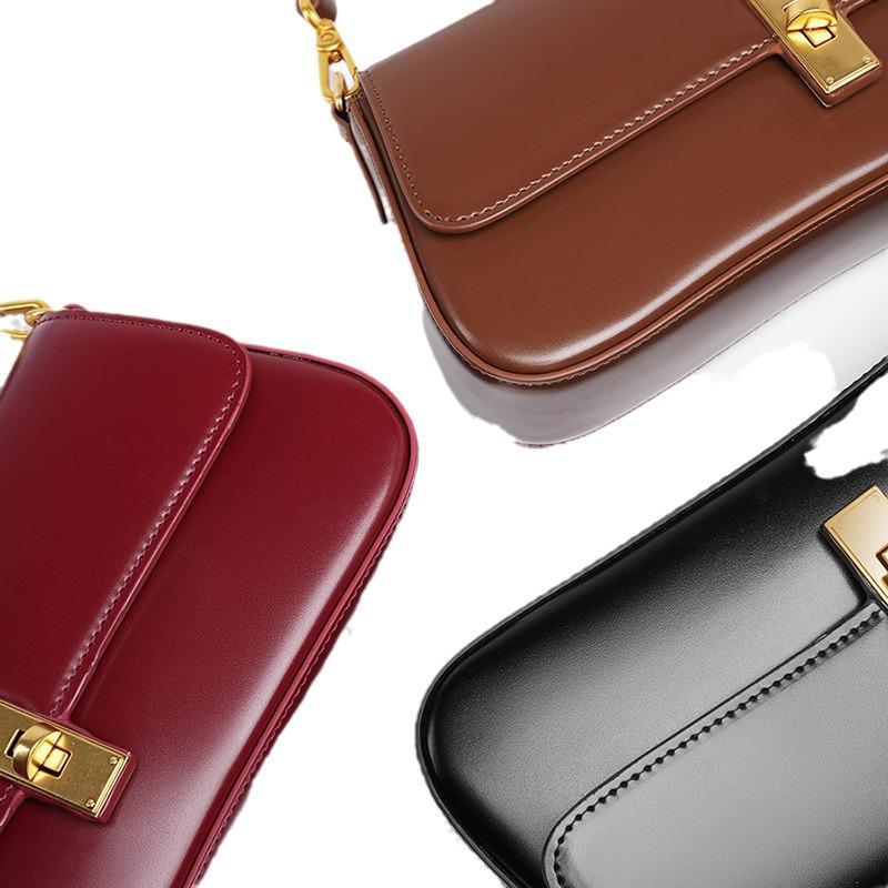 2024 Premium Cowhide Women's Baguette Shoulder Bag: High-Grade, Versatile Armpit Messenger