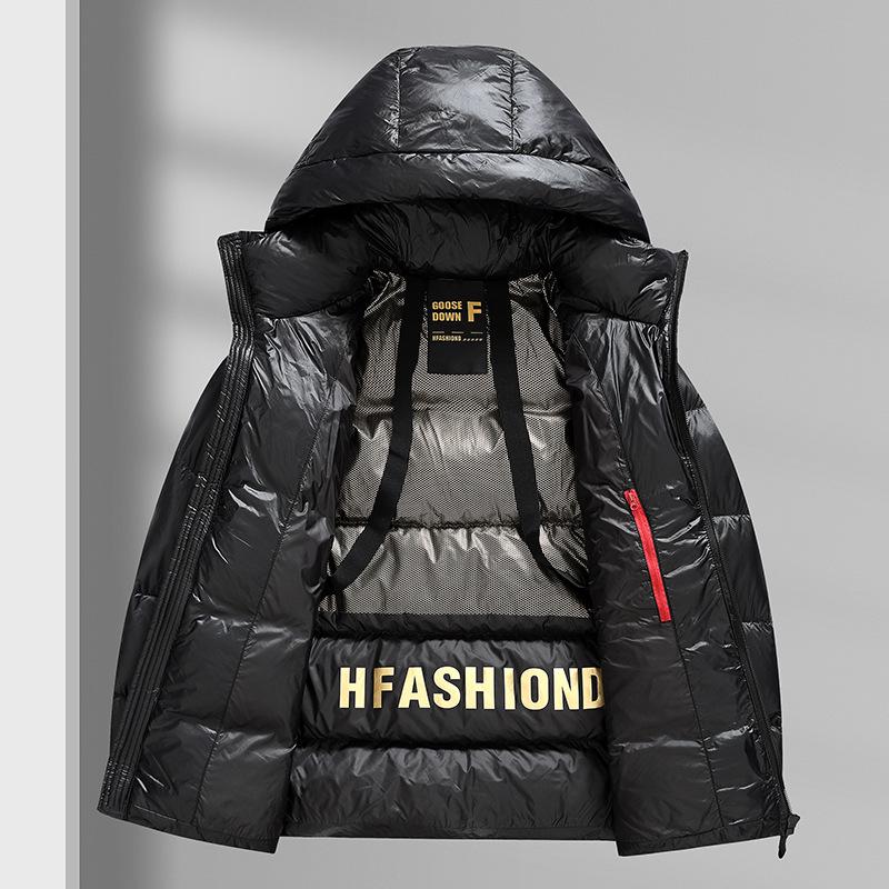 Black Gold Graphene Goose Down Jacket - Autumn/Winter Hooded Casual Fashion Outerwear
