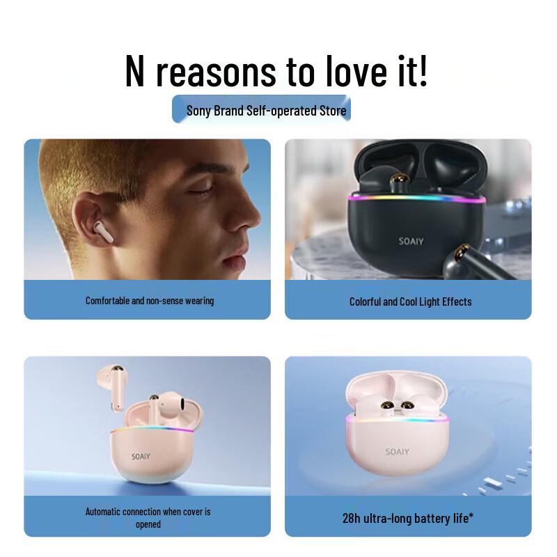 Soai SL35 True Wireless Bluetooth 5.3 Sports Earbuds