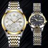 Men Quartz Business Watch with Date Luminous Stainless Steel Double Calendar Wristwatch Waterproof Lightweight Watch