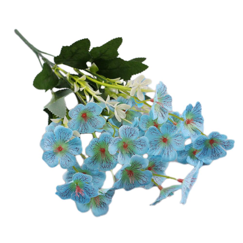 1 Bundle Artificial Flowers Violet Bouquet Outdoor Fake Flowers Plastic Plants Garden Porch Home Wedding Decoration 40Cm 7 Color