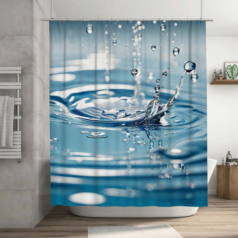 Luxury Bath CurtainsVibrant Water Splash Design, Vivid Colors for Bathroom Decor Customizable Size, Water-resistant Shower Curta