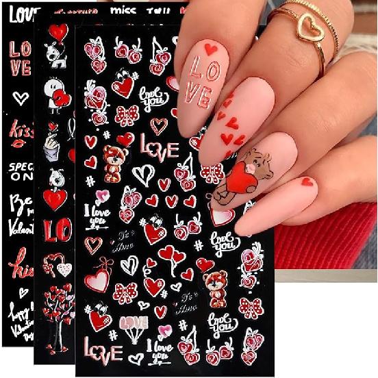 Geprägte Herbst-Nagelkunst-Sticker, 5D Thanksgiving-Tag Nagel-Aufkleber, Selbstklebende Ahornblätter für DIY Herbst-Nagelzubehör Dekoration(5 Blätter)