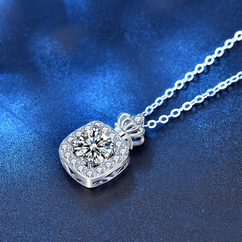 Lindon s925 prata esterlina moissanite luxo personalidade pingente colar feminino clássico maré açúcar cheio de corrente de clavícula selvagem