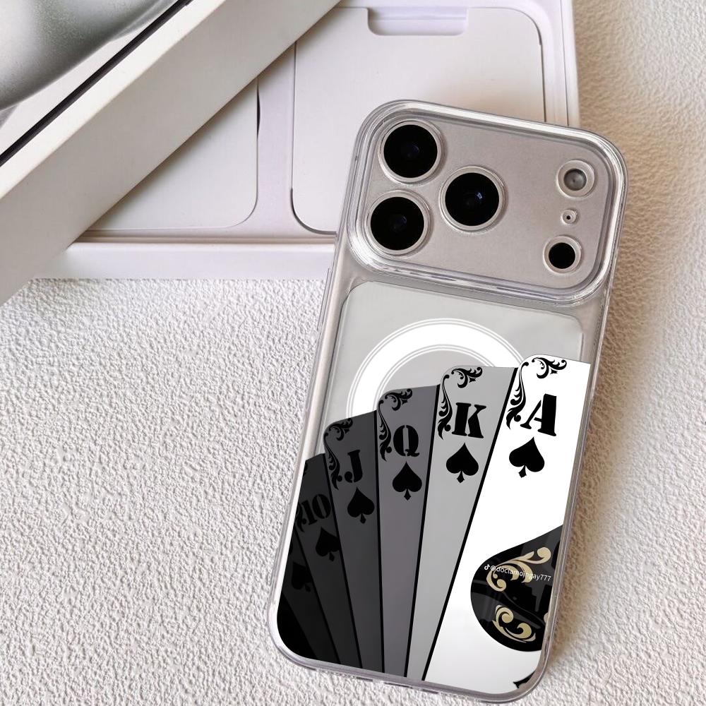 

Cool Design Playing Cards Phone Case For iPhone 17 16 15 14 13 12 Pro Max Plus With Magnetic Crystal Clear Case Wireless Charge iPhone 12