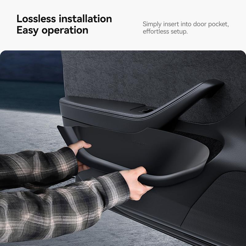YZ For Tesla Model 3 Y Highland Juniper Car Door Side Storage Box Front Rear Side TPE Door Storage Organizer Tray Accessories