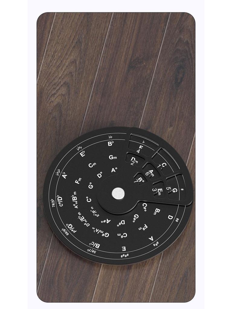 Toupie Portable de Théorie Musicale: Cercle des Quintes Échelle pour Guitare, Piano & Basse