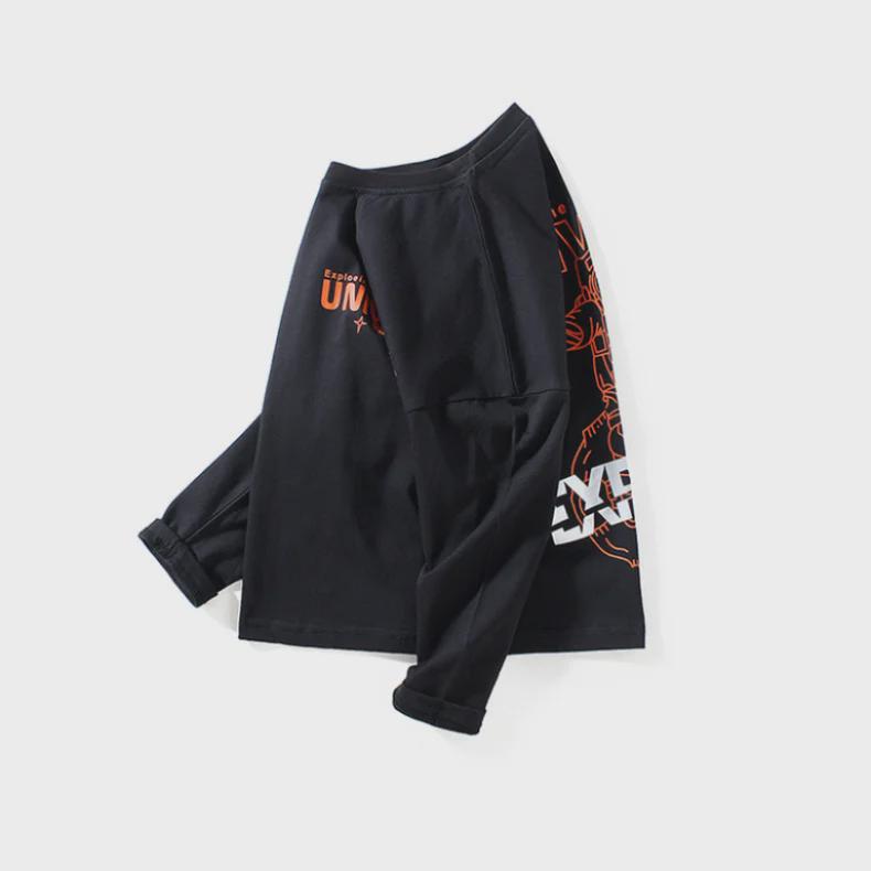 Boys' Korean-Style Autumn 2024 Long Sleeve Printed T-Shirt