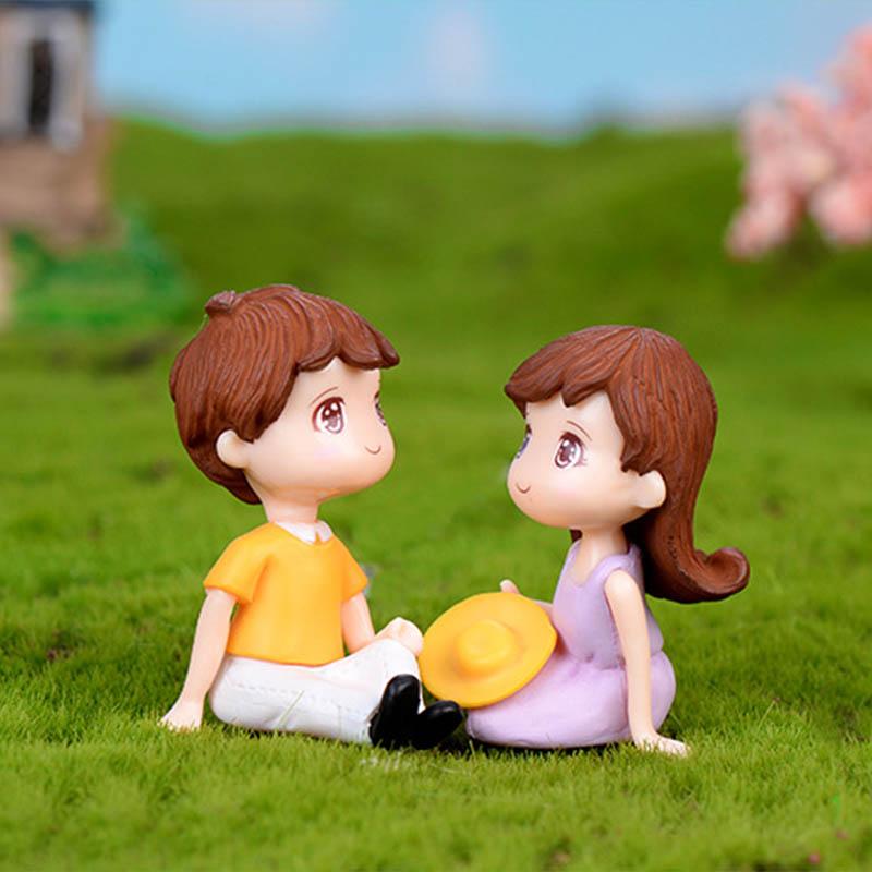 2 buc Micropeisaj Decorat Diy Accesorii pentru amenajare peisagistică Plante în ghiveci Decorative Cuplii Zâmbitoare Grădină în miniatură