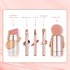 5 In 1 Portable Retractable Makeup Brushes for Foundation Eyebrow Lip Eyeshadow Loose Powder Cosmetic Makeup Brush Tool
