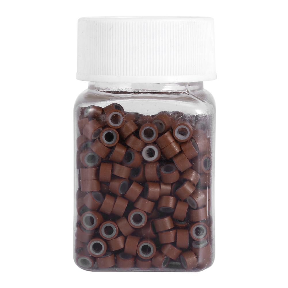 

500PCSCelsiusBottle Professional Silicone Lined Hair Extension s Beads Link Tube Tool(Black)