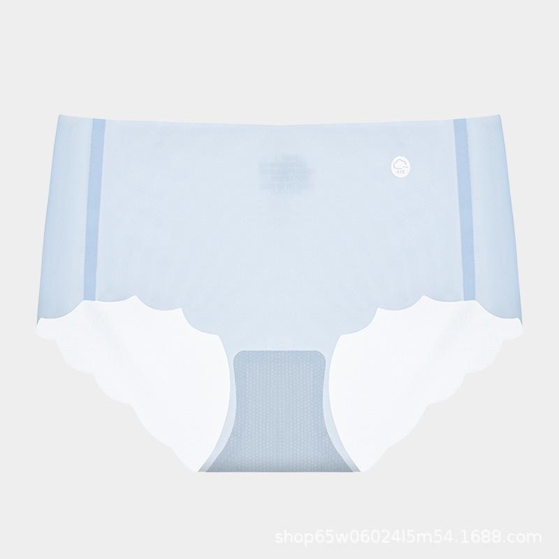 Sensorless Mask Underwear Women's Seamless Antibacterial Mulberry Silk Crotch Ice Silk Thin Breathable Girl Briefs