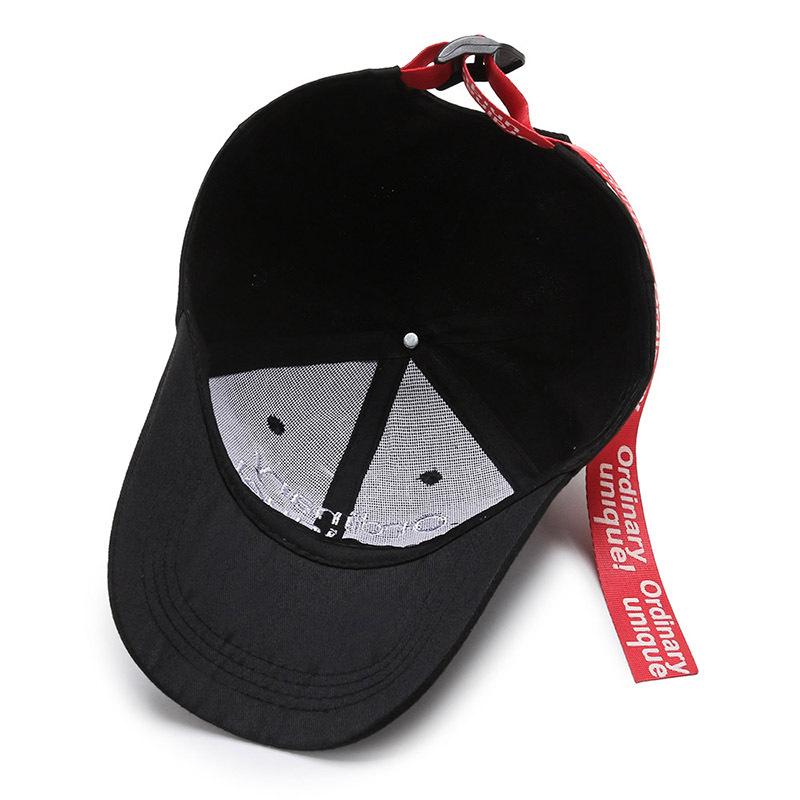 Hat Spring and Autumn New Embroidery Ribbon Baseball Cap Personalized Peaked Hat Outdoor Sun Hat Travel Hat Couple Hat