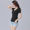 Women's Slim Modal Black T-Shirt - Round Neck, Short Sleeves, Large Size, Korean Style for Spring/Summer