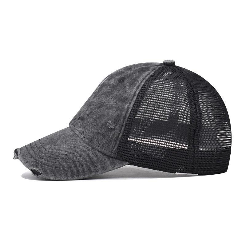 Pure Cotton Washing and Old Ripped Baseball Cap Outdoor Versatile Personality Solid Color Net Cap