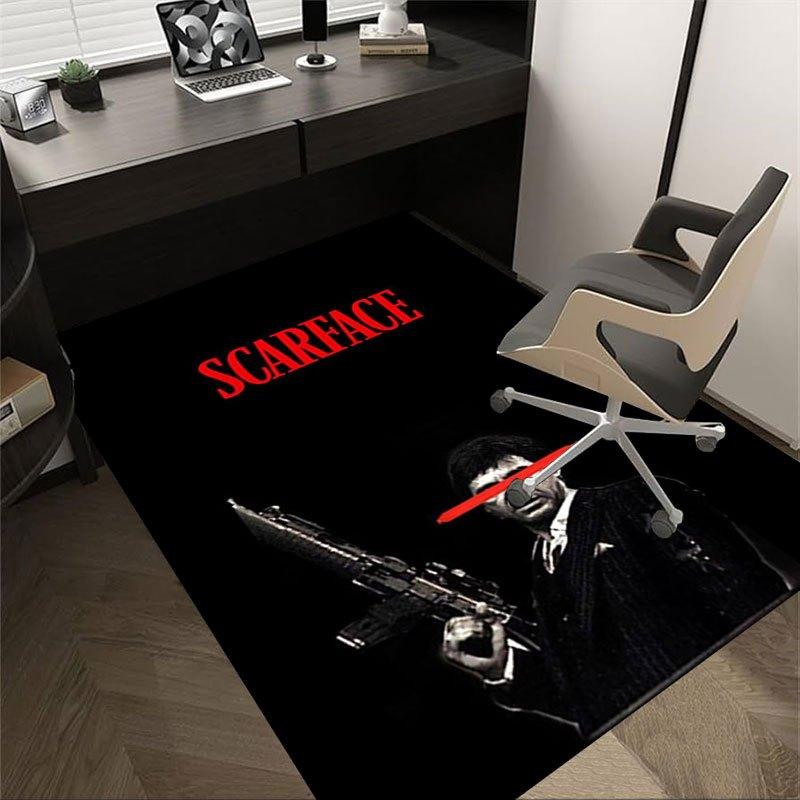 1pc Scarface Office Carpet Chair Mats Soft, Comfortable, All Season,Perfect for Home, Bedroom, or Office Decor, Perfect Gift for