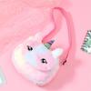 Kids Lovely Shoulder Bag Children Plush Cartoon Single Horned Horse Messenger Bag Coin Purse