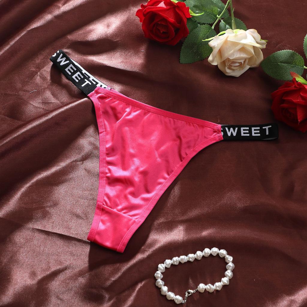 Damen Frühling und Sommer Neue Buchstaben Taille Kopf Hüfttief Atmungsaktiver String Unterwäsche