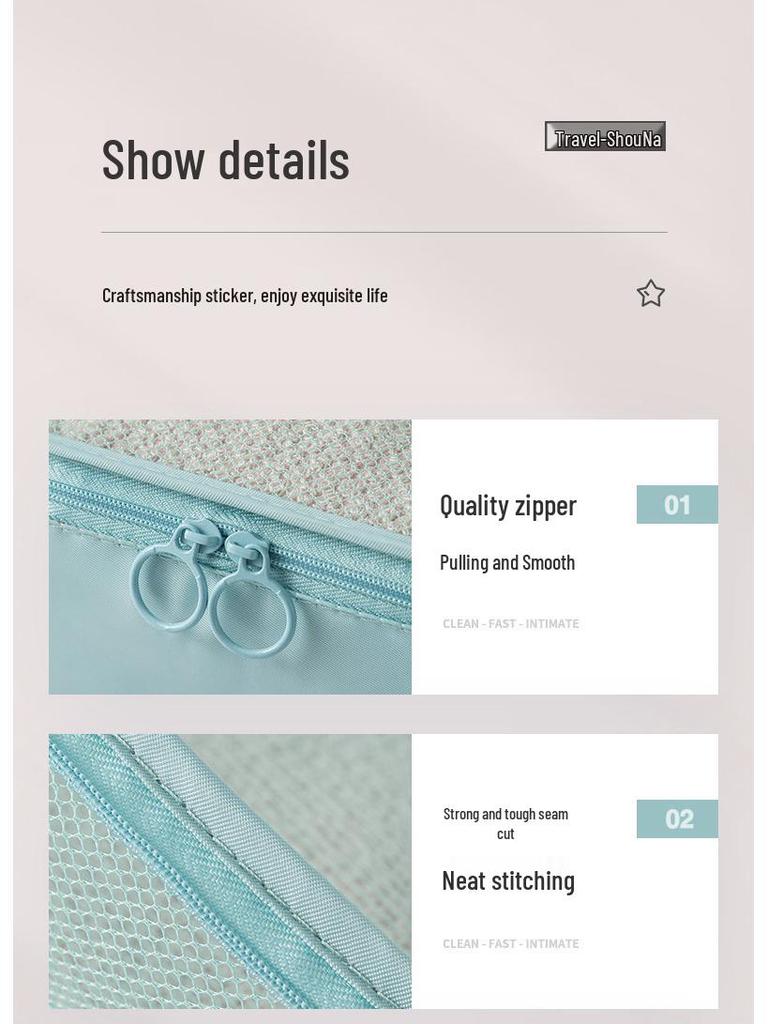 Seven-Piece Travel Storage & Packing Cube Set for Clothes