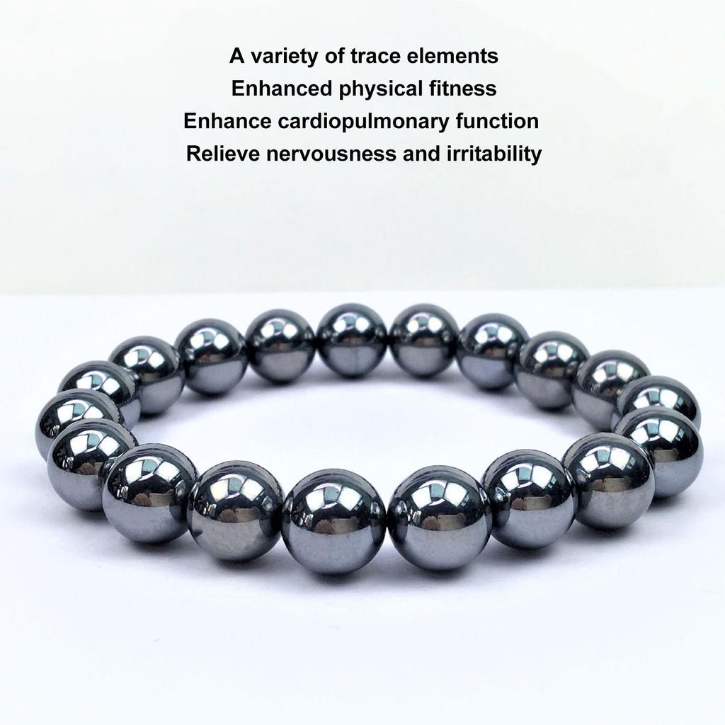 Terahertz Bracelet   Round Beads Unisex Terahertz Healing Stretch Bracelet