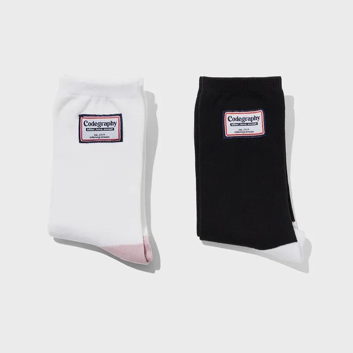 (Women's) Point Label Socks_2 Colors