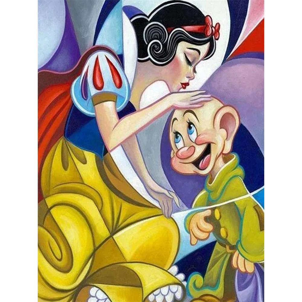 

Disney Diamond Painting Snow White and The Seven Dwarfs Artistic Illustration 5D Full Diamond Art Mosaic DIY Embroidery Cartoon Wall Decoration Round 20x30cm