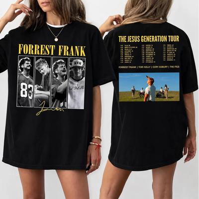 FORREST FRANK The Jesus Generation Tour 2026 T-shirt Heren Dames Christelijk Concert Grunge Vintage Zwart T-shirt