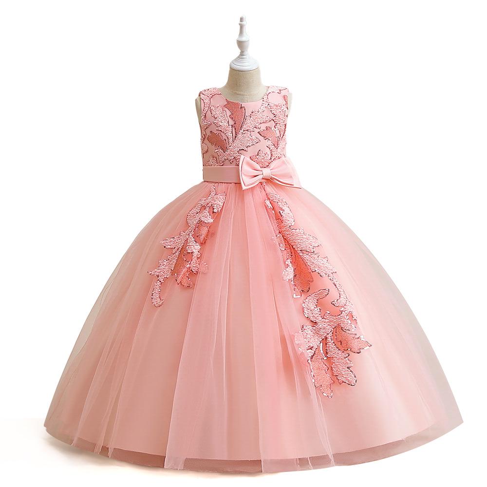 

Child s Formal Tulle Princess Dress with 3D Embroidery for Stage or Piano Performance 140cm/9Y