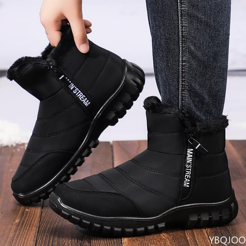 Новая мужская хлопковая обувь с теплыми ботинками против холода мужские высокие теплые удобные ботинки толстые простые повседневные зимние ботинки 44 4989₽