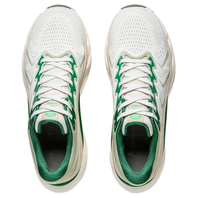Li Ning Fashion Versatile Trendy Shock Absorbing Wear Resistant Low Top Casual Running Shoes Men Sneakers White Green AZGU005-5