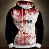 Fashion Men's Hoodie Horror Bloody Patterns 3D Print Hoodies Spring And Autumn Street Casual Boy Sweatshirt Men's Oversized Top Clothing