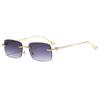 Fashion Unisex Square Metal Sunglasses With Uv400 Protection For Outdoor Activities