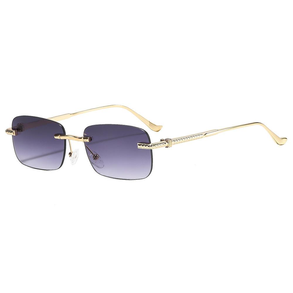 Fashion Unisex Square Metal Sunglasses With Uv400 Protection For Outdoor Activities
